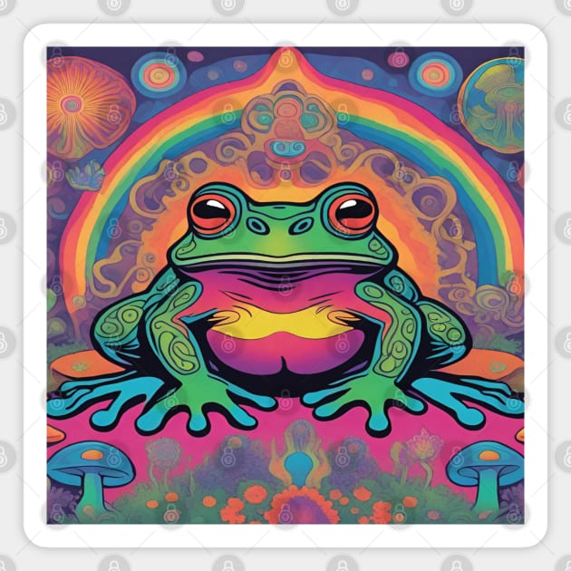 Psychedelic Toad Trippy Frog Magnet by drumweaver